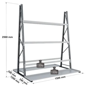 Rayonnage pour stockage vertical biface – profondeur 340 mm – EPSIVOL VERTICAL