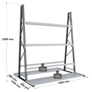 Rayonnage pour stockage vertical biface – profondeur 500 mm – EPSIVOL VERTICAL