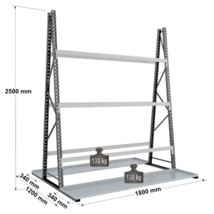 Rayonnage pour stockage vertical biface – profondeur 340 mm – EPSIVOL VERTICAL