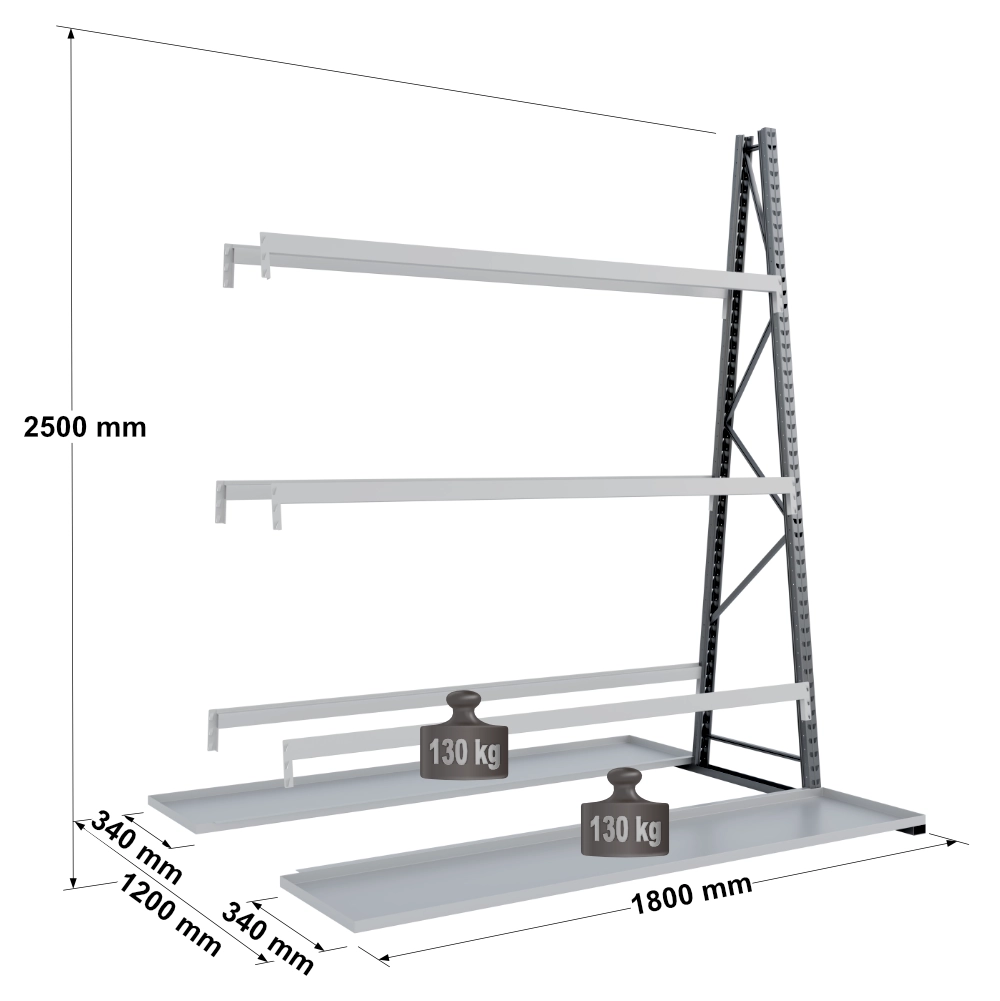 Rayonnage pour stockage vertical biface – profondeur 340 mm – EPSIVOL VERTICAL