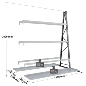 Rayonnage pour stockage vertical biface – profondeur 500 mm – EPSIVOL VERTICAL
