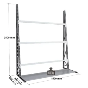 Rayonnage pour stockage vertical monoface – profondeur 340 mm – EPSIVOL VERTICAL