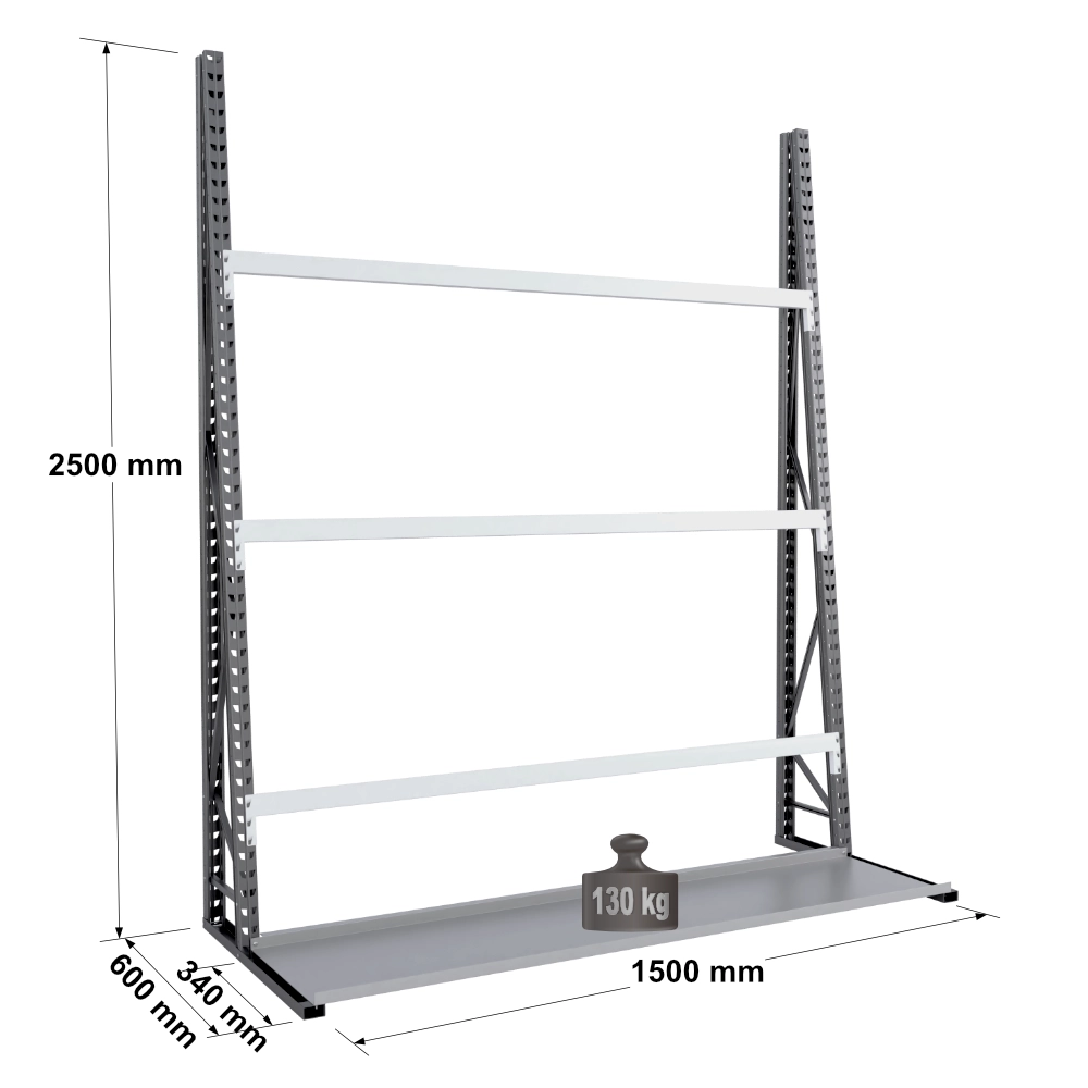 Rayonnage pour stockage vertical monoface – profondeur 340 mm – EPSIVOL VERTICAL