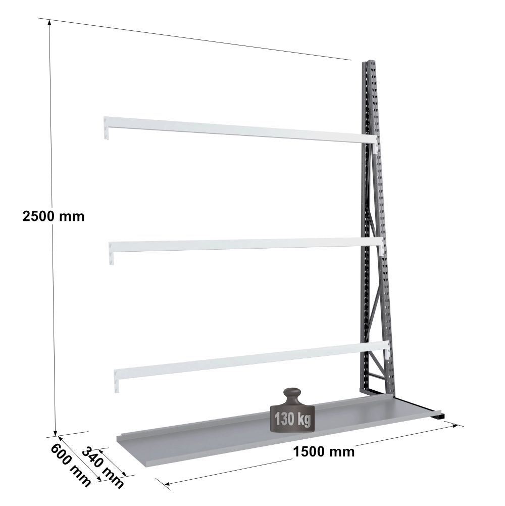 Rayonnage pour stockage vertical monoface – profondeur 340 mm – EPSIVOL VERTICAL