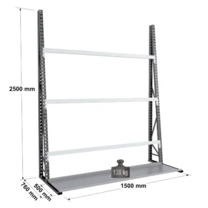 Rayonnage pour stockage vertical monoface – profondeur 500 mm – EPSIVOL VERTICAL