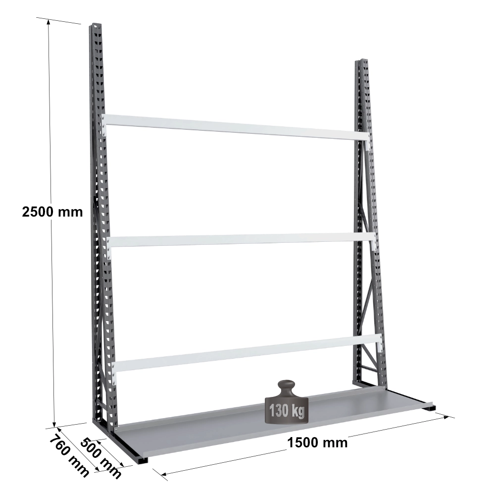 Rayonnage pour stockage vertical monoface – profondeur 500 mm – EPSIVOL VERTICAL