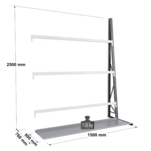 Rayonnage pour stockage vertical monoface – profondeur 500 mm – EPSIVOL VERTICAL