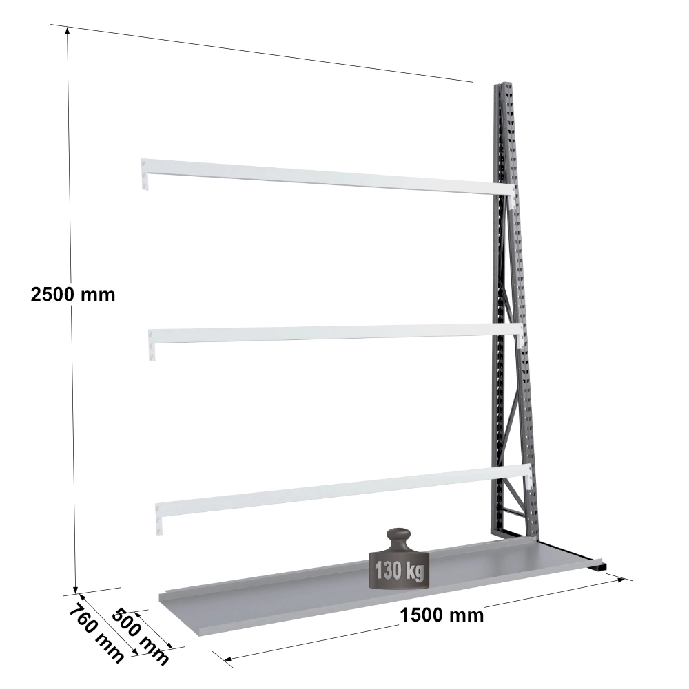 Rayonnage pour stockage vertical monoface – profondeur 500 mm – EPSIVOL VERTICAL