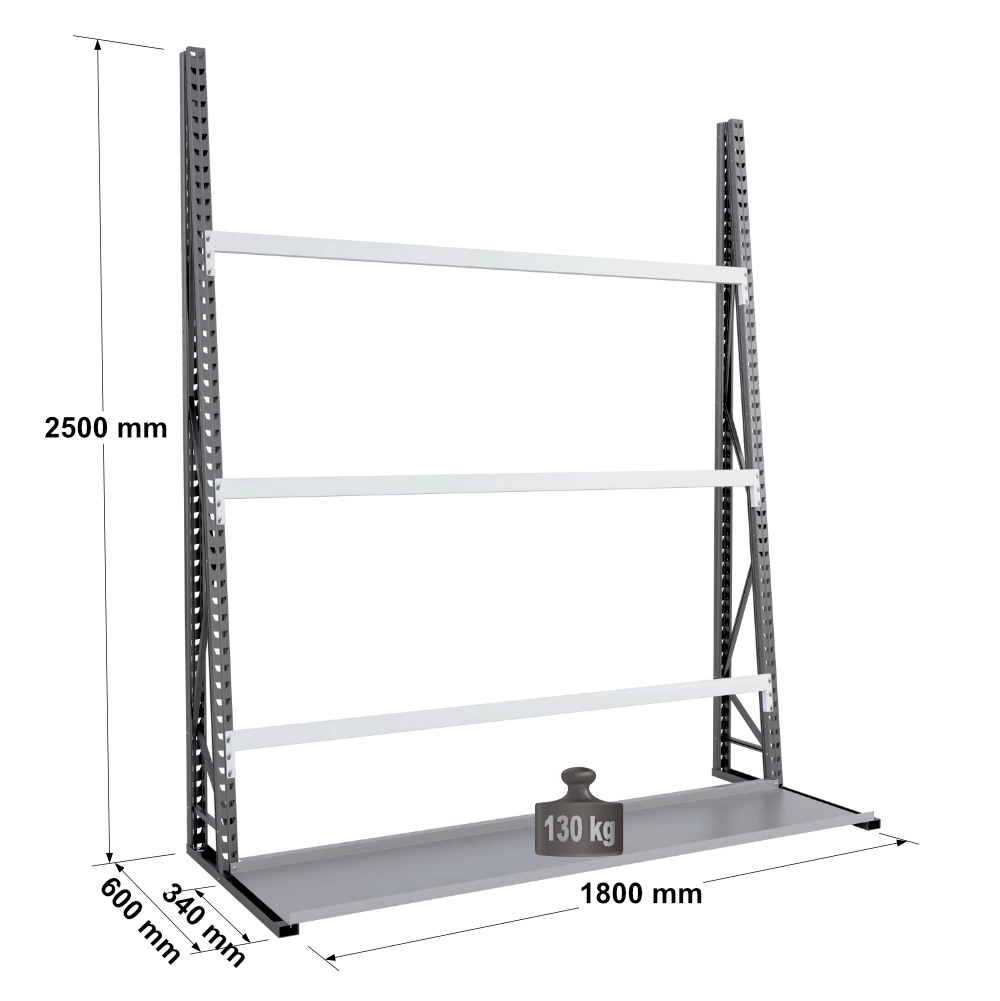 Rayonnage pour stockage vertical monoface – profondeur 340 mm – EPSIVOL VERTICAL