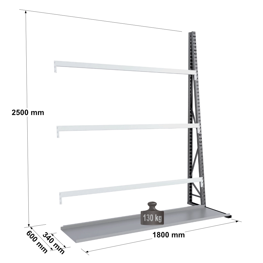 Rayonnage pour stockage vertical monoface – profondeur 340 mm – EPSIVOL VERTICAL