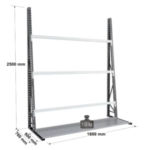 Rayonnage pour stockage vertical monoface – profondeur 500 mm – EPSIVOL VERTICAL
