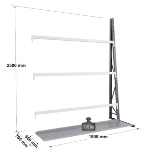 Rayonnage pour stockage vertical monoface – profondeur 500 mm – EPSIVOL VERTICAL