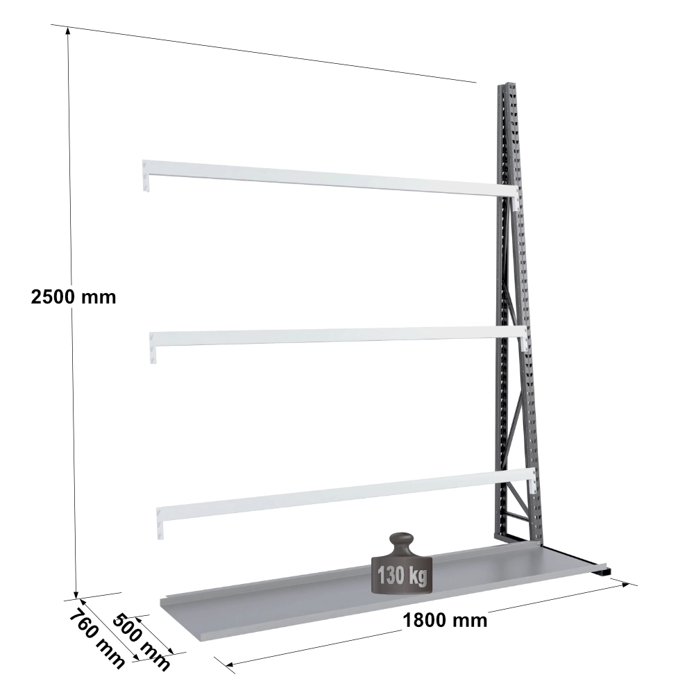 Rayonnage pour stockage vertical monoface – profondeur 500 mm – EPSIVOL VERTICAL
