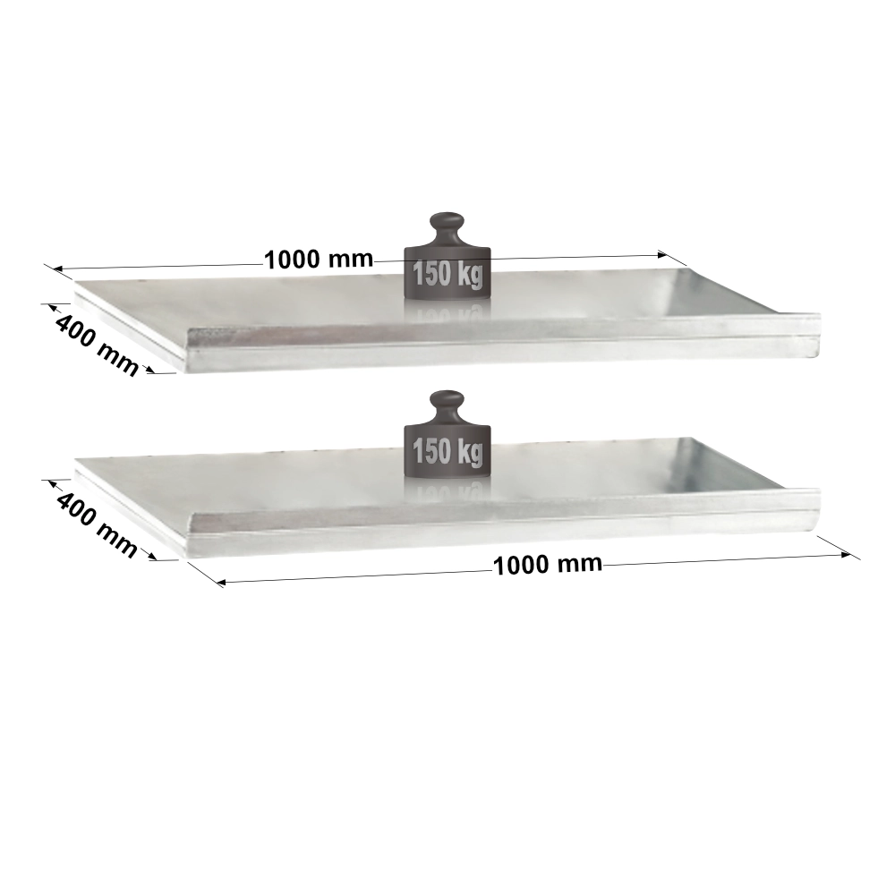 Tablettes tôlées inclinées avec butée - Lot de 2 - hauteur 30 mm pour étagère métallique ADAPTIV