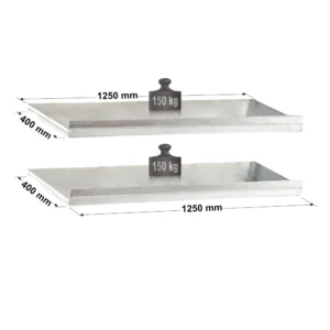 Tablettes tôlées inclinées avec butée - Lot de 2 - hauteur 30 mm pour étagère métallique ADAPTIV