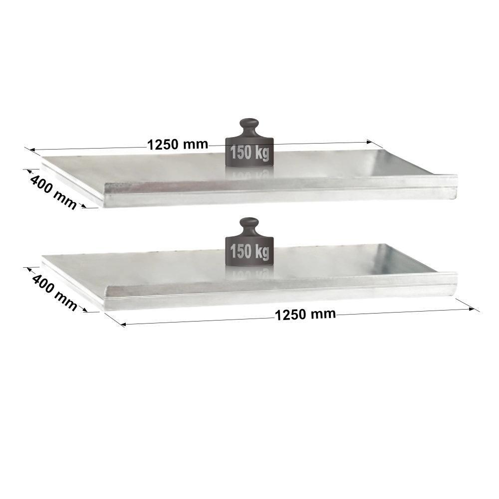 Tablettes tôlées inclinées avec butée - Lot de 2 - hauteur 30 mm pour étagère métallique ADAPTIV