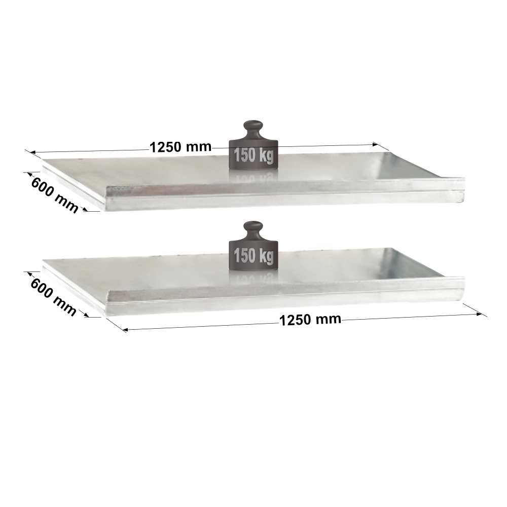 Tablettes tôlées inclinées avec butée - Lot de 2 - hauteur 30 mm pour étagère métallique ADAPTIV