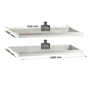Tablettes tôlées inclinées avec butée pour étagère métallique - Lot de 2 - hauteur 30 mm ADAPTIV XL