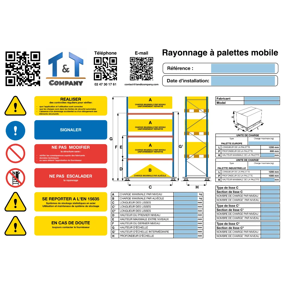 TandT-Rayonnage à palettes mobile - 01